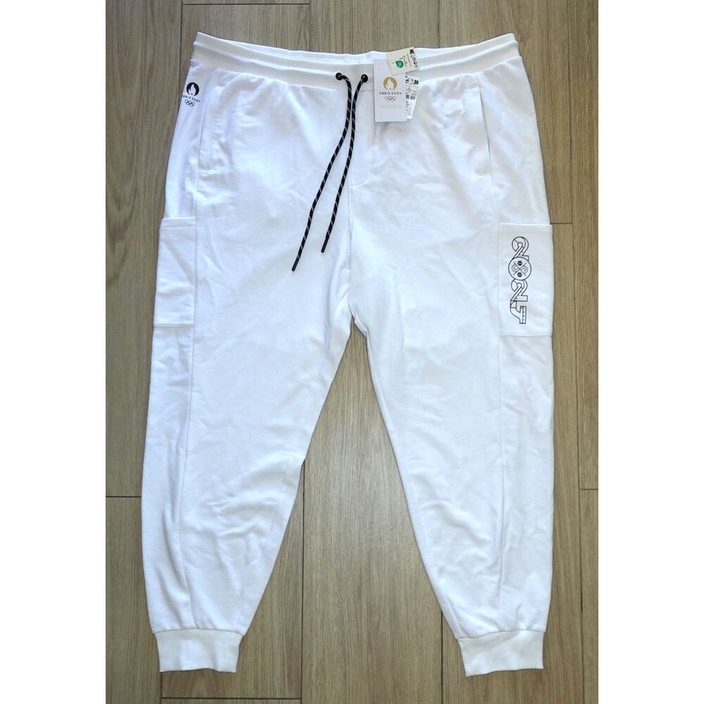 White Jogger Sweats OFFICIAL Olympics 2024 4XL Jogger Big & Tall